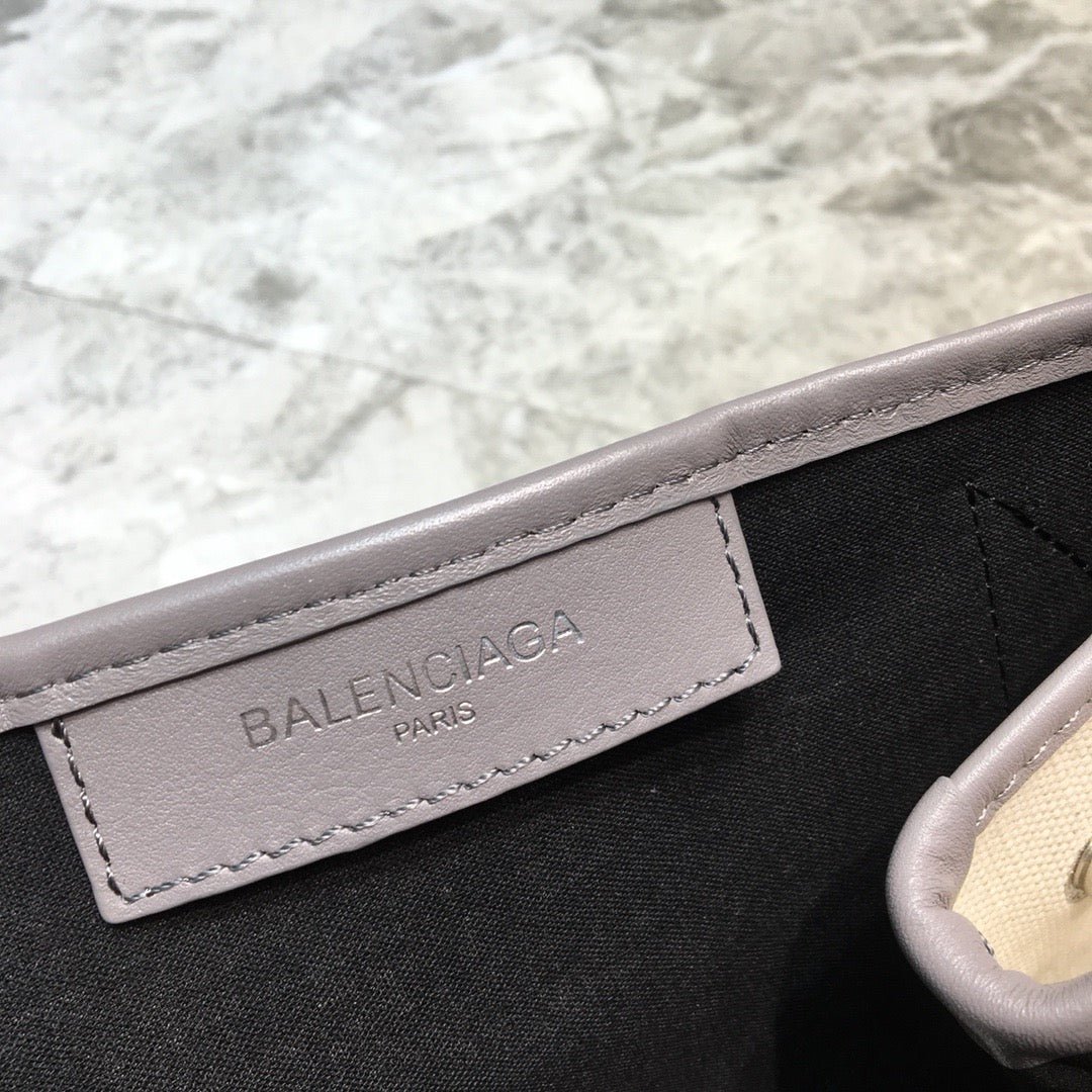 Balen Navy Small Cabas Tote Bag In Gray, For Women, Bags 18.5in/47cm - Image 8