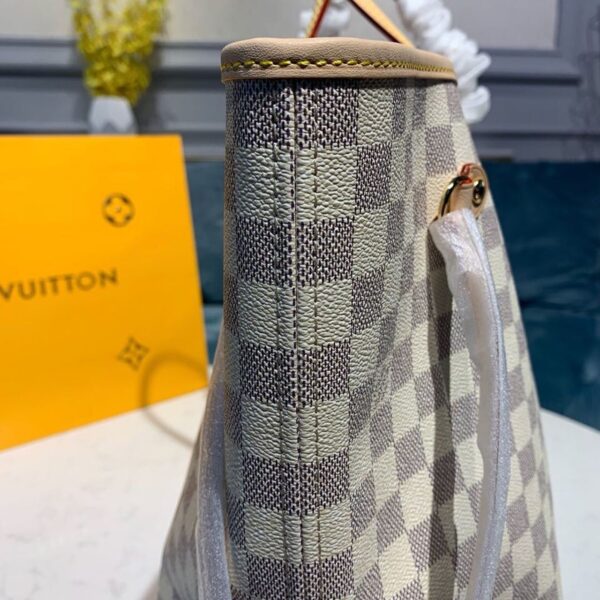 Louis Vuitton Neverfull GM Tote Bag Damier Azur Canvas Beige For Women, Women’s Handbags, Shoulder Bags 15.4in/39cm LV N41360 - Image 6