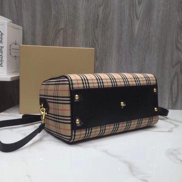 BB Small 1983 Check LiNike Bowling Bag Black/Brown For Women, Women’s Bags 9.1in/23cm - Image 7