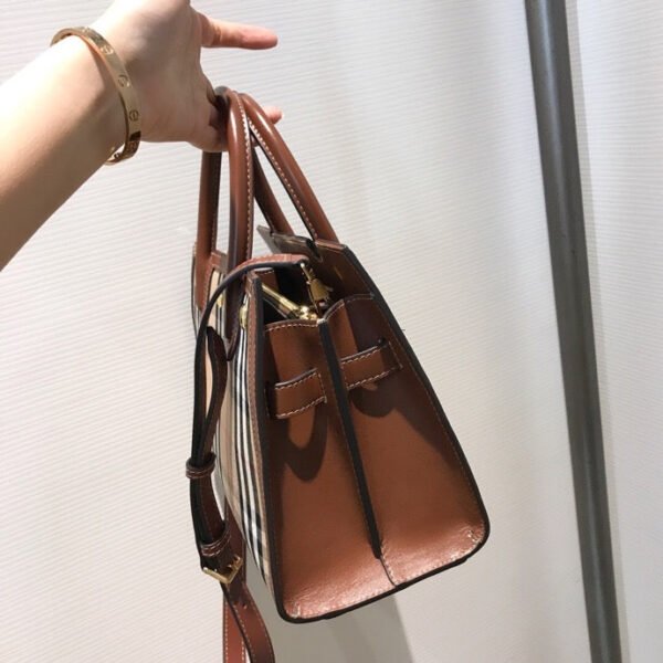 BB Mini Vintage Check Two-handle Title Bag Archive Beige For Women, Bags 10.2in/26cm 80252671 - Image 6