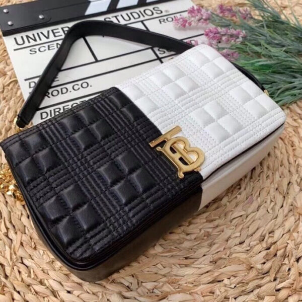 BB Horseferry Print Quilted Small Lola Bag Monogram Black And White For Women, Bags 9in/23cm - Image 5