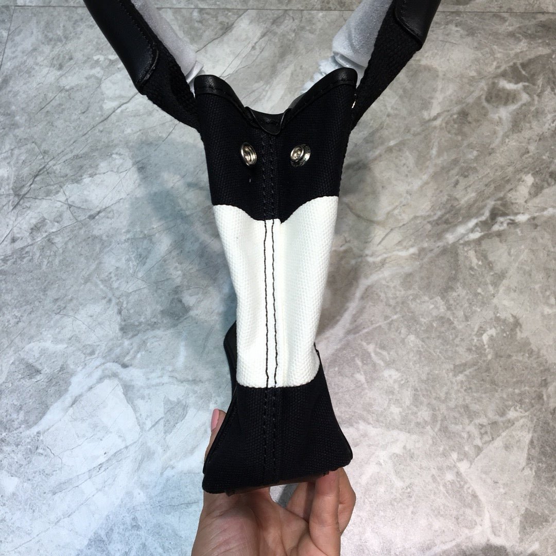 Balen Navy Small Cabas Tote Bag In Black And White, For Women, Bags 18.5in/47cm - Image 7