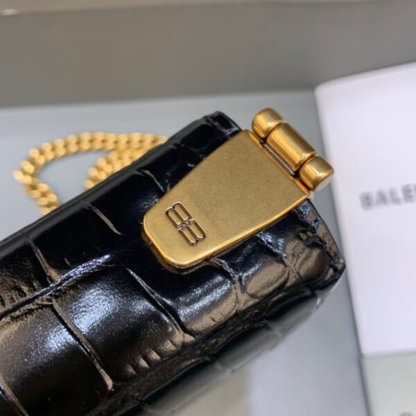 Balen Triplet Small Bag Crocodile Embossed Black, For Women,  Bags 8.3in/21cm - Image 7