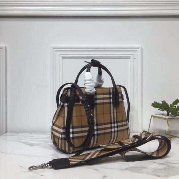 BB Small Banner Vintage Check And Tote Black For Women, Women’s Bags 10.5in/26cm - Image 8