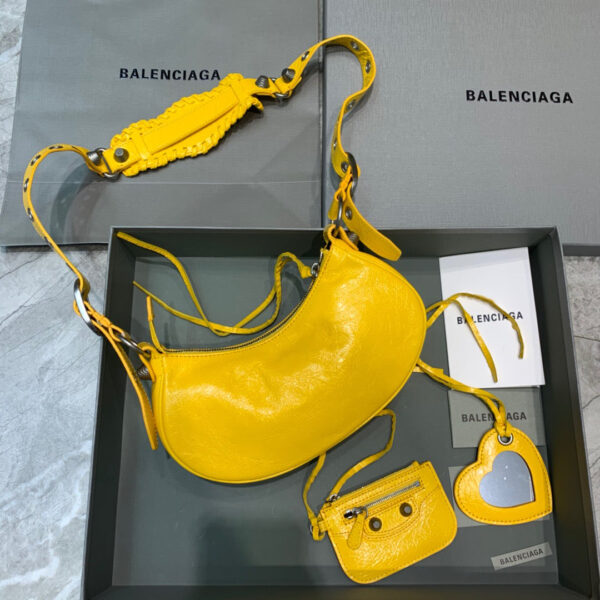 Balen Le Cagole XS Shoulder Bag In Yellow, For Women,  Bags 10.2in/26cm - Image 4