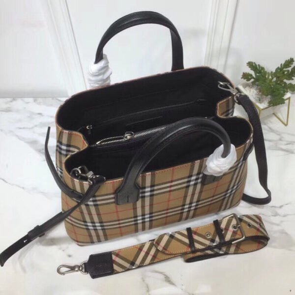 BB House Check Derby Medium Banner Purse Tote Black For Women, Women’s Bags 14in/35cm - Image 6