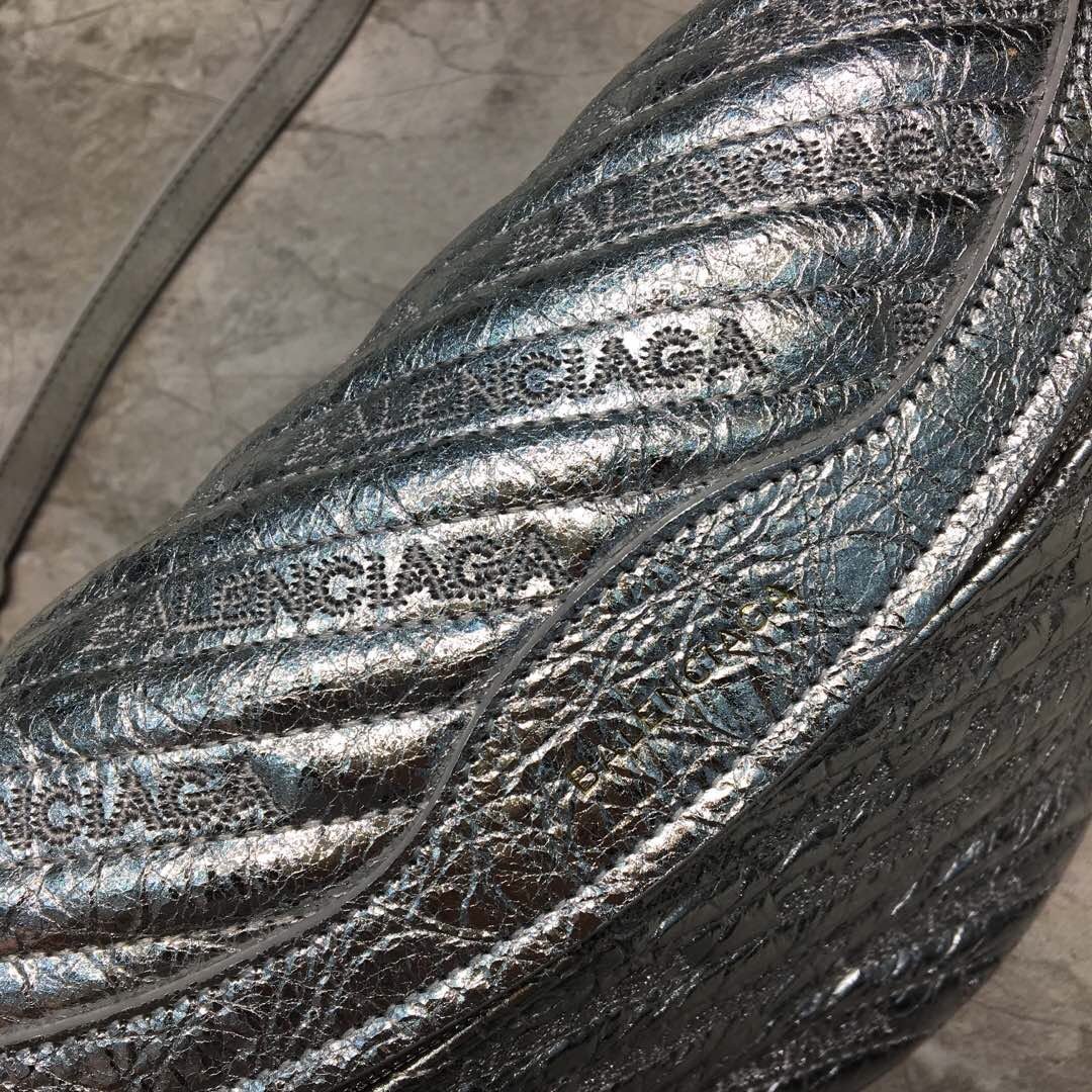 Balen Souvenir XXS Belt Bag In Sliver, For Women, Bags 11.8in/30cm - Image 6