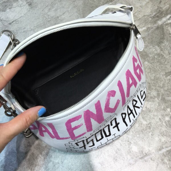 Balen Souvenir XS Belt Bag In White, For Women,  Bags 9.5in/24cm - Image 3