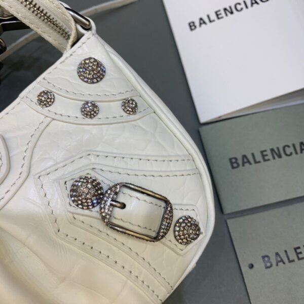 Balen Le Cagole Mini Bag With Chain In White, For Women,  Bags 8.2in/21cm 69581423EBY9016 - Image 3