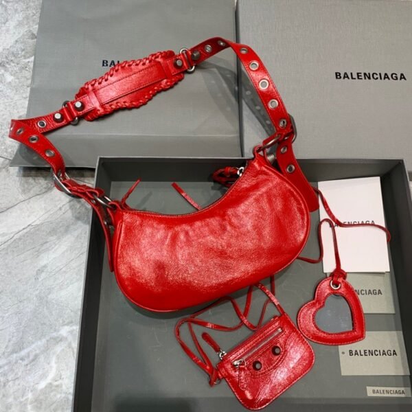 Balen Le Cagole XS Shoulder Bag In Red, For Women,  Bags 10.2in/26cm 6713091VG9Y6406 - Image 4