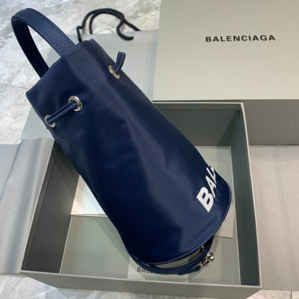 Balen Le Cagole Medium Bucket Bag In Dark Blue, For Women,  Bags 17.6in/45cm - Image 7