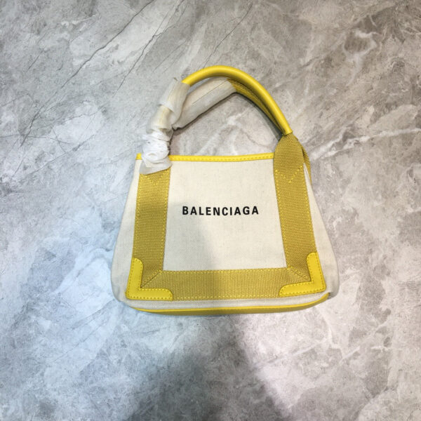 Balen Navy XS Tote Bag In Yellow, For Women,  Bags 12.6in/32cm - Image 4