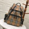 BB Medium Rucksack In Vintage Check Cotton Canvas-Sandy For Women, Bags 13in/33cm - Image 2