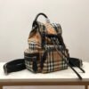 BB Medium Rucksack In Vintage Check Cotton Canvas-Sandy For Women, Bags 13in/33cm - Image 10