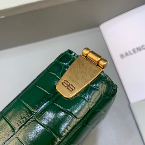 Balen Triplet Small Bag Crocodile Embossed Green, For Women,  Bags 8.3in/21cm - Image 7