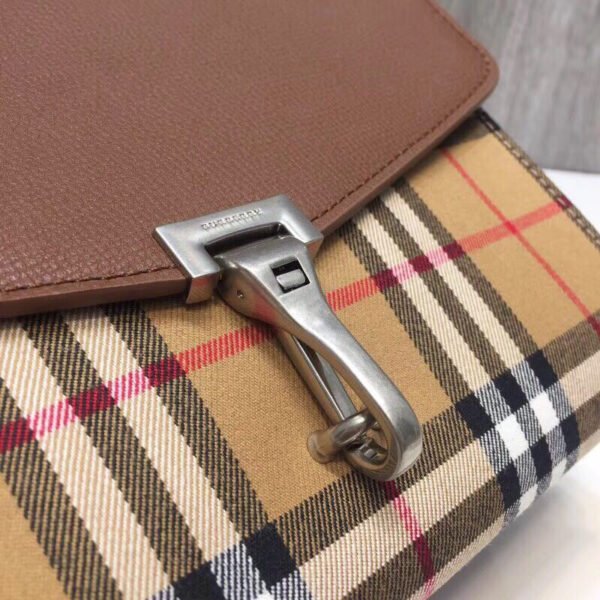 BB Small Vintage Check And Crossbody Bag Brown For Women, Women’s Bags 9in/24cm - Image 5