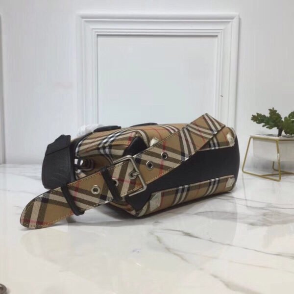 BB Small Banner Vintage Check And Tote Black For Women, Women’s Bags 10.5in/26cm - Image 7