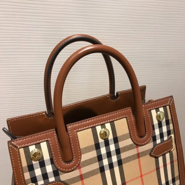 BB Mini Vintage Check Two-handle Title Bag Archive Beige For Women, Bags 10.2in/26cm 80252671 - Image 4