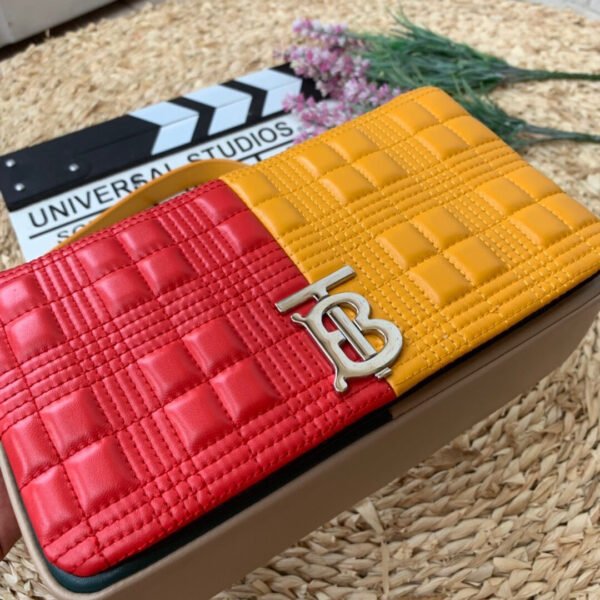 BB Horseferry Print Quilted Small Lola Bag Monogram Red And Orange For Women, Bags 9in/23cm - Image 4