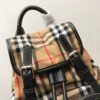 BB Medium Rucksack In Vintage Check Cotton Canvas-Sandy For Women, Bags 13in/33cm - Image 9