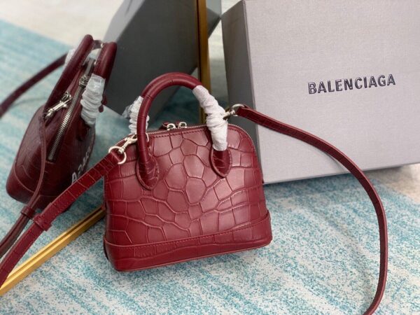 Balen Ville Mini Handbag In Dark Red, For Women,  Bags 4.7in/12cm - Image 4