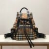 BB Medium Rucksack In Vintage Check Cotton Canvas-Sandy For Women, Bags 13in/33cm - Image 11