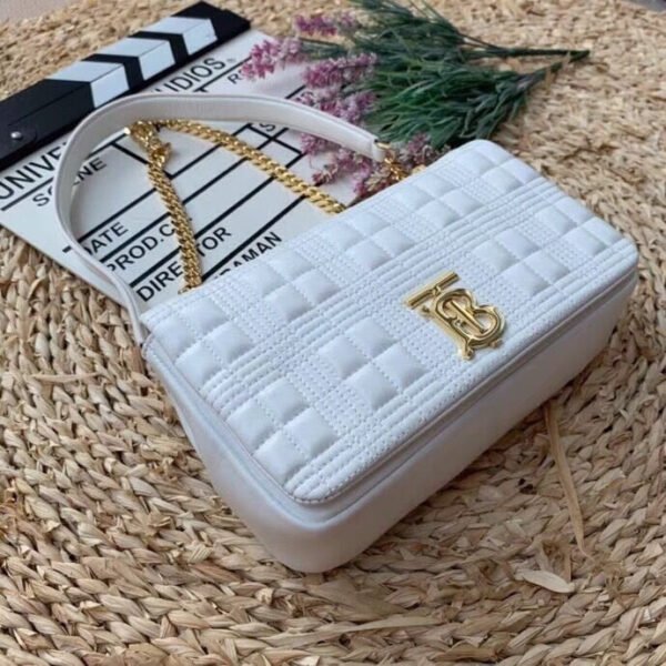 BB Quilted Medium Lola Bag Monogram White For Women, Bags 11in/28cm 80211061 - Image 5