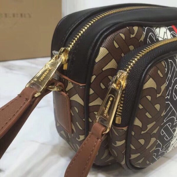 BB Monogram Stripe E-Canvas Camera Bag Bridle Brown For Women, Bags 19.5cm/7.7cm - Image 3
