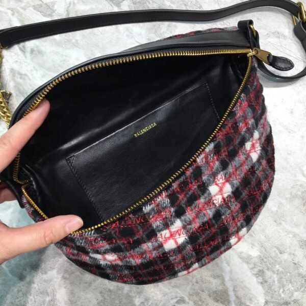 Balen Souvenir XXS Belt Bag In Checkered Red, For Women,  Bags 11.8in/30cm - Image 8