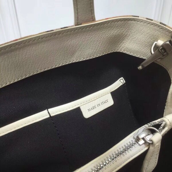 BB House Check Derby Medium Banner Purse Tote White For Women, Women’s Bags 14in/35cm - Image 6