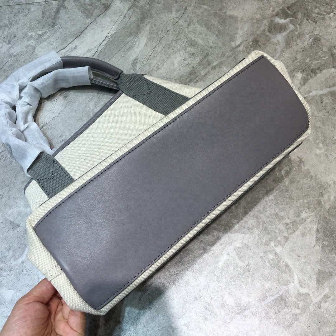 Balen Navy Small Cabas Tote Bag In Gray, For Women, Bags 18.5in/47cm - Image 4