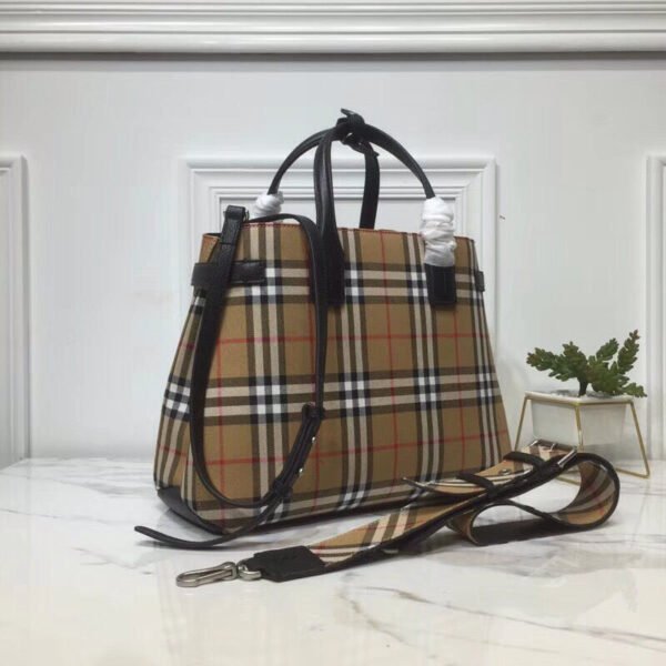 BB House Check Derby Medium Banner Purse Tote Black For Women, Women’s Bags 14in/35cm - Image 4