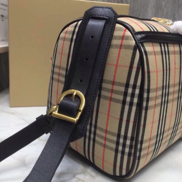 BB Small 1983 Check LiNike Bowling Bag Black/Brown For Women, Women’s Bags 9.1in/23cm - Image 4