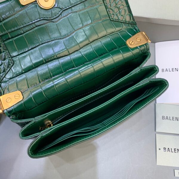 Balen Triplet Small Bag Crocodile Embossed Green, For Women,  Bags 8.3in/21cm - Image 2