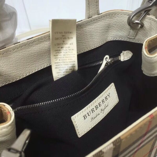 BB Small Banner Vintage Check And Tote White For Women, Women’s Bags 10.5in/26cm - Image 3