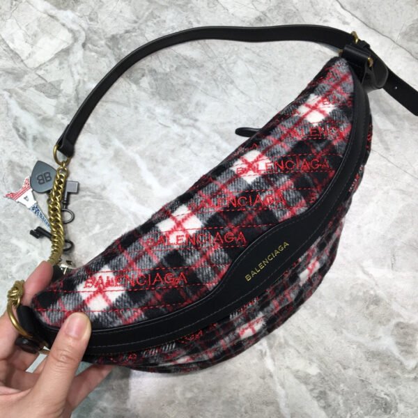 Balen Souvenir XXS Belt Bag In Checkered Red, For Women,  Bags 11.8in/30cm - Image 4