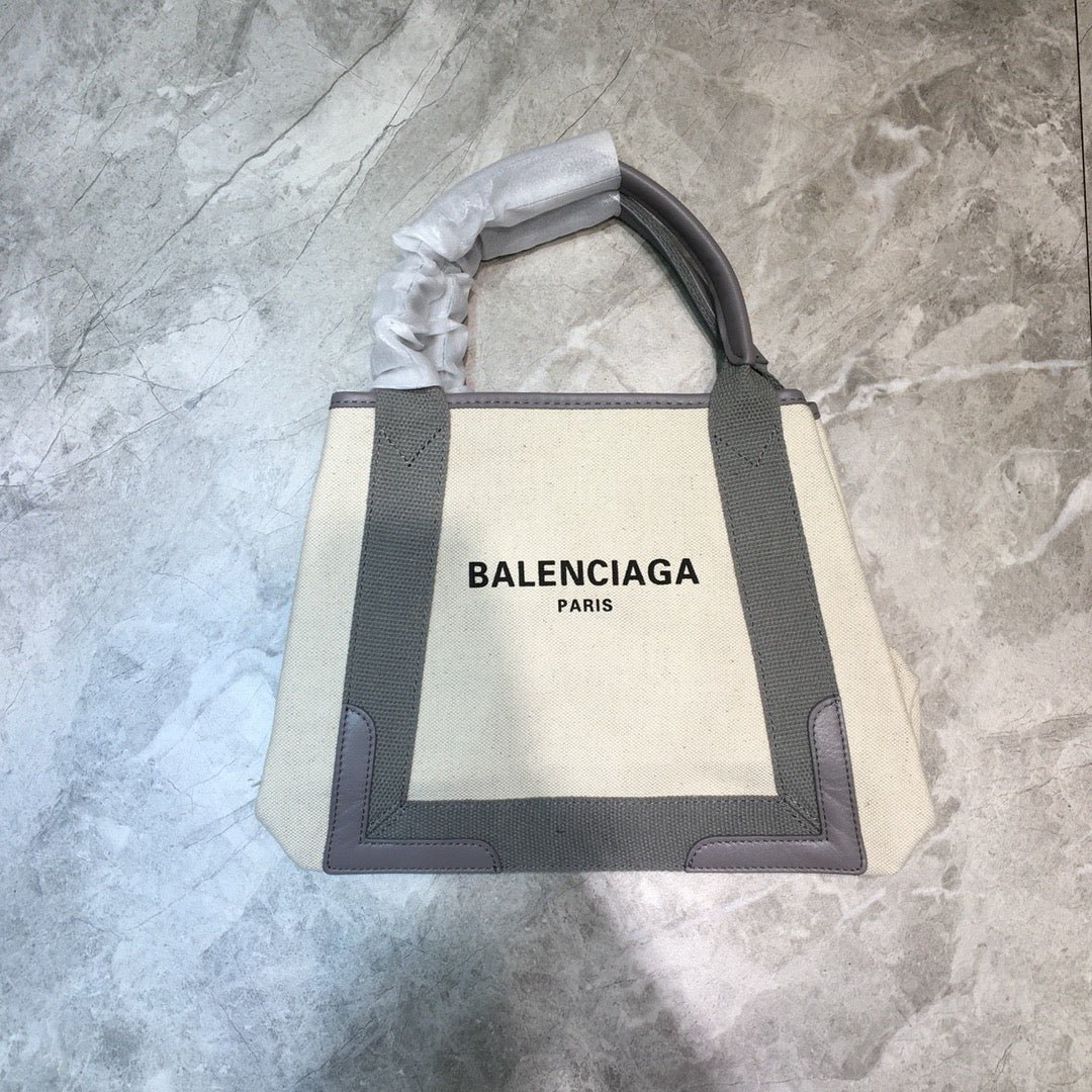 Balen Navy Small Cabas Tote Bag In Gray, For Women, Bags 18.5in/47cm - Image 2