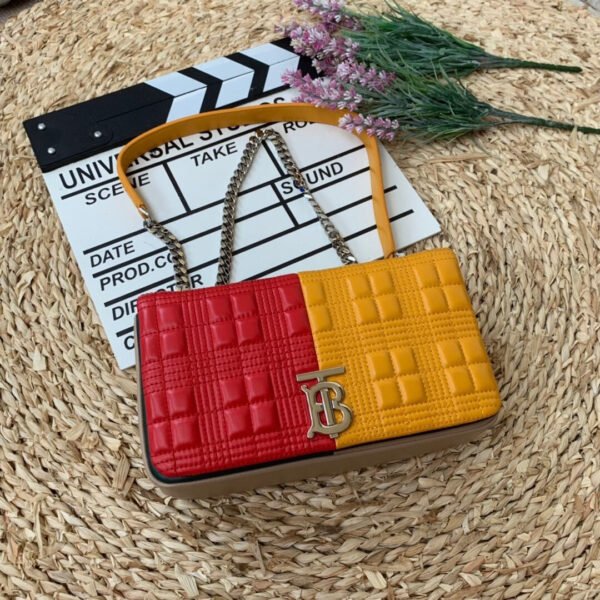 BB Horseferry Print Quilted Small Lola Bag Monogram Red And Orange For Women, Bags 9in/23cm - Image 2