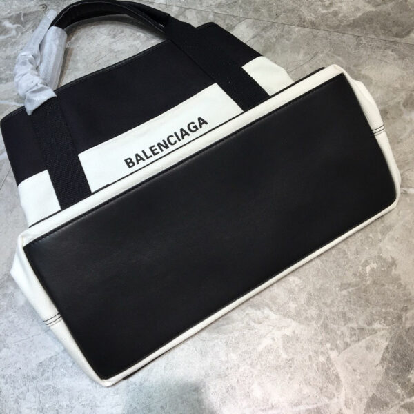 Balen Navy Medium Cabas Tote Bag In Black And White, For Women,  Bags 14.1in/36cm - Image 2