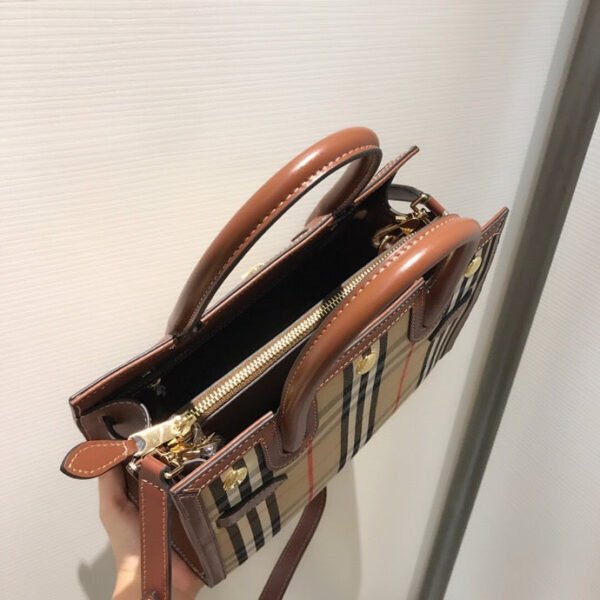 BB Mini Vintage Check Two-handle Title Bag Archive Beige For Women, Bags 10.2in/26cm 80252671 - Image 8