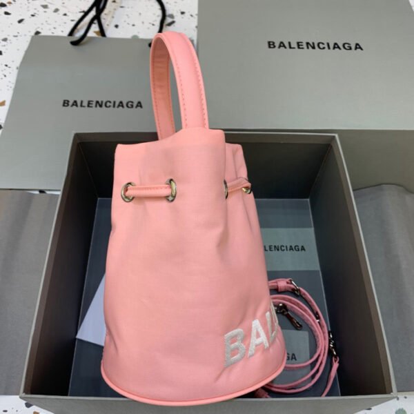 Balen Le Cagole Medium Bucket Bag In Light Pink, For Women,  Bags 11.8in/30cm - Image 2
