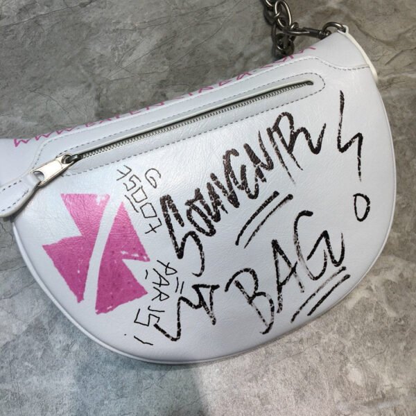 Balen Souvenir XS Belt Bag In White, For Women,  Bags 9.5in/24cm - Image 7