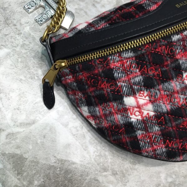 Balen Souvenir XXS Belt Bag In Checkered Red, For Women,  Bags 11.8in/30cm - Image 3