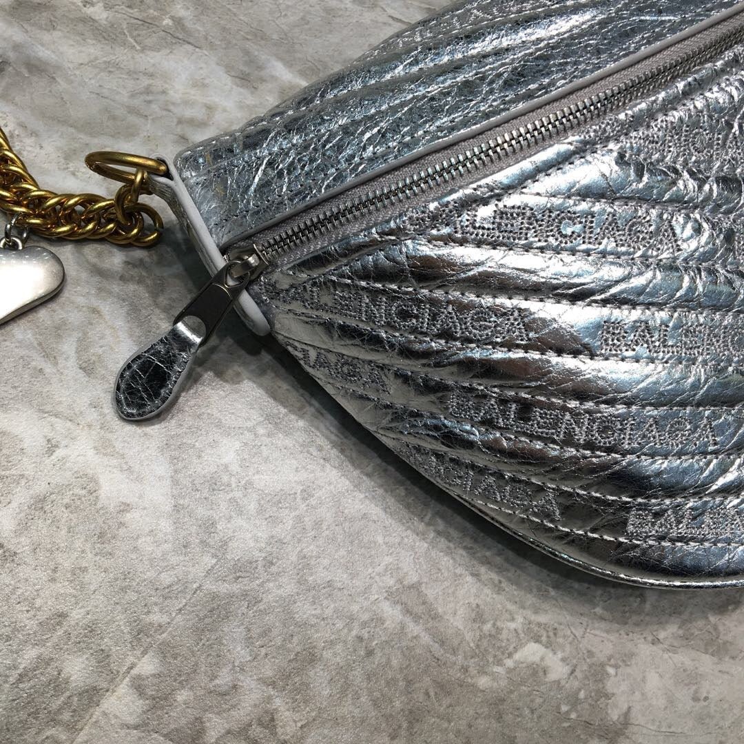 Balen Souvenir XXS Belt Bag In Sliver, For Women, Bags 11.8in/30cm - Image 2