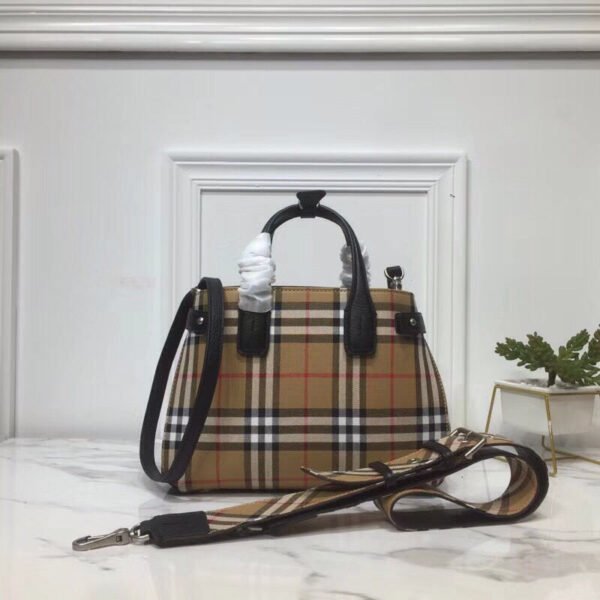 BB Small Banner Vintage Check And Tote Black For Women, Women’s Bags 10.5in/26cm - Image 2