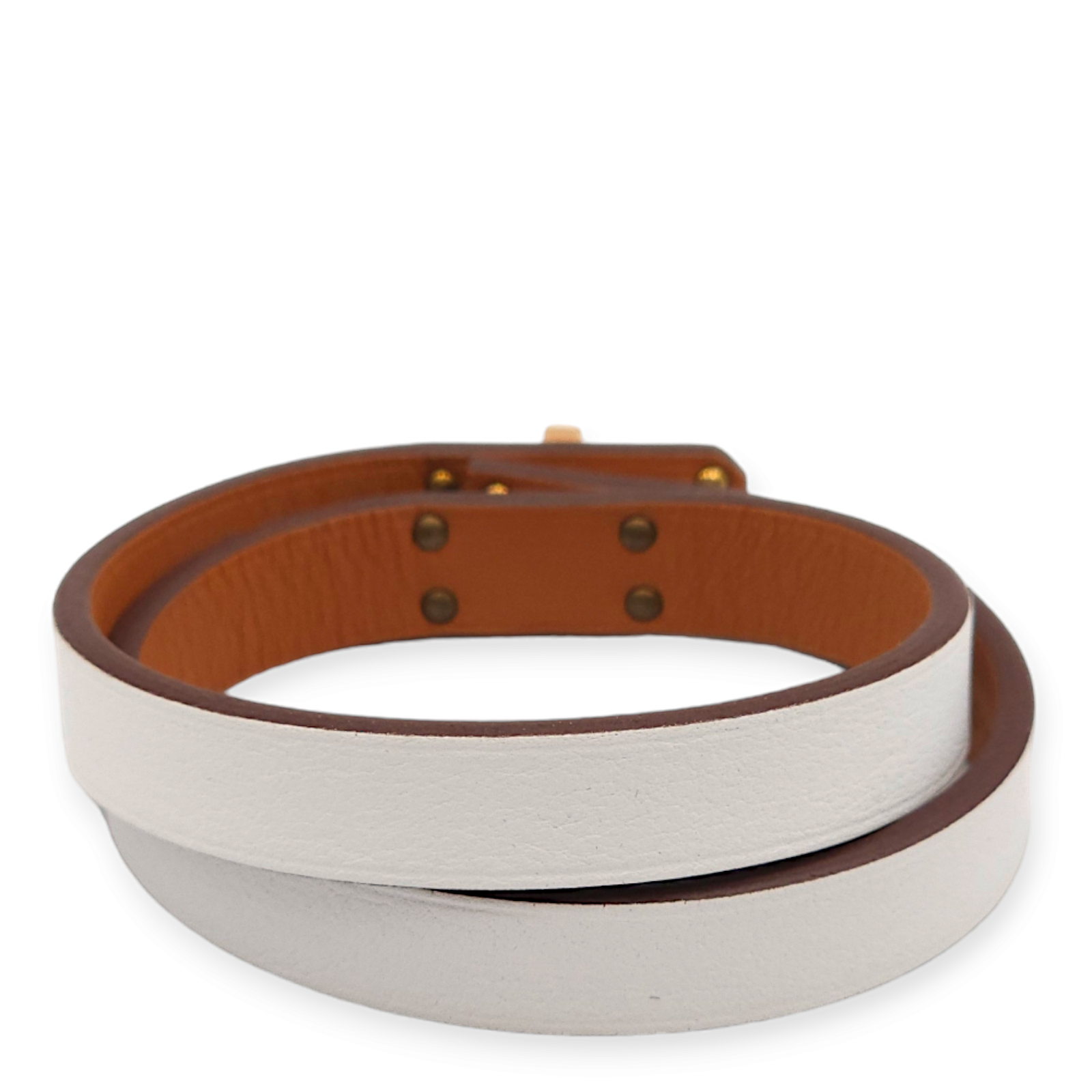 Mini Kelly Double Tour T2 Blue Brume Bracelet in Swift, Rose Gold hardware - Image 2