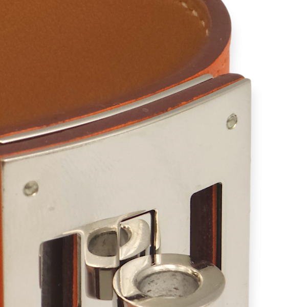 Kelly Dog Orange Bracelet in Swift, Palladium hardware - Image 4