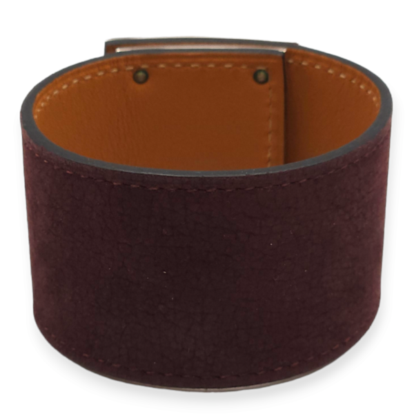 Kelly Dog Small Prune Bracelet in Suede Leather, Palladium hardware - Image 2
