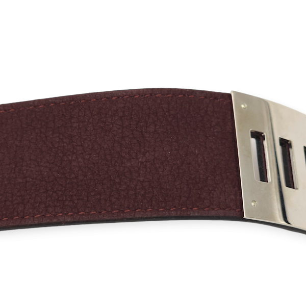 Kelly Dog Small Prune Bracelet in Suede Leather, Palladium hardware - Image 6