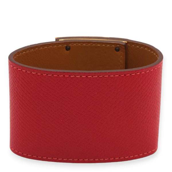 Kelly Dog Extreme Small Rouge Casaque Bracelet in Epsom, Gold hardware - Image 2